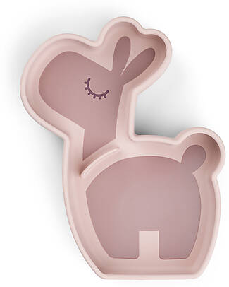 Kids plate PEEKABOO ELPHEE 16 cm, grey, silicone, Done by Deer 