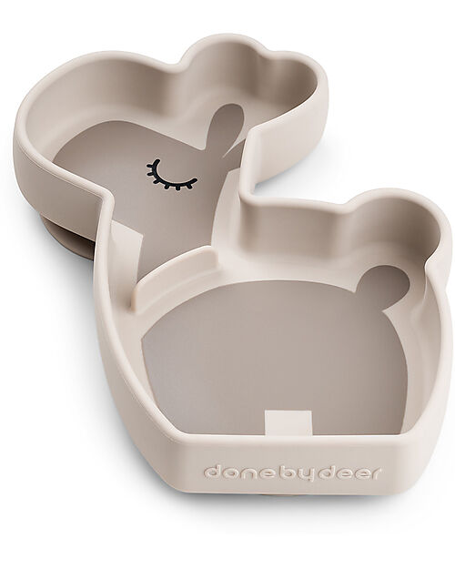 Done By Deer Stick&Stay Snack Plate - Silicone - Lalee -Sand Bowls & Plates