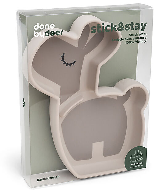 Done By Deer Stick&Stay Snack Plate - Silicone - Lalee -Sand Bowls & Plates
