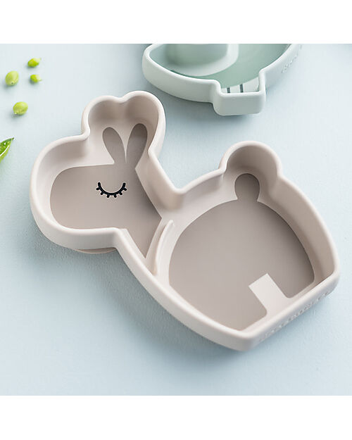 Done By Deer Stick&Stay Snack Plate - Silicone - Lalee -Sand Bowls & Plates