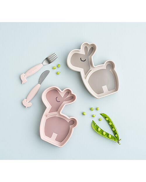 Done By Deer Stick&Stay Snack Plate - Silicone - Lalee -Sand Bowls & Plates