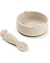 Done By Deer Stick & Stay Learning Meal Set - Bowl and Spoon - Sheepy - Sand - 100% Food Grade Silicone Meal Sets