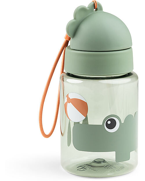 Done By Deer Straw Bottle - Croco - Green - Non-Spill - Dishwasher Safe Non-Thermal Water Bottles