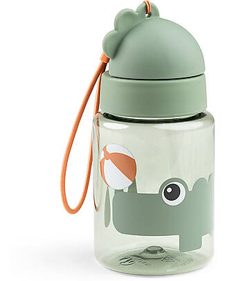 Done By Deer Straw Bottle - Croco - Green - Non-Spill - Dishwasher Safe Non-Thermal Water Bottles