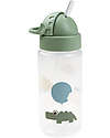 Done By Deer Straw Bottle - Happy Clouds - Green - Non-Spill - Dishwasher Safe Non-Thermal Water Bottles