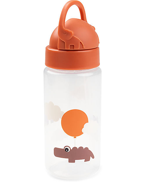 Done By Deer Straw Bottle - Happy Clouds - Papaya - Non-Spill - Dishwasher Safe Non-Thermal Water Bottles