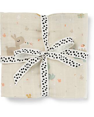 Done By Deer Swaddle - Celebration - Sand - 100% Cotton OEKO-TEX - 120x120cm Muslin Swaddle