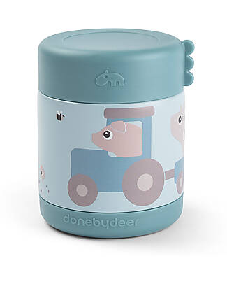 Done By Deer Thermal Lunch Bag - Tiny Farm - Blue Thermal Containers