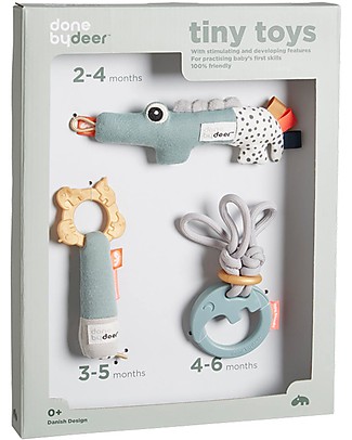 Done By Deer Tiny Activity Toys Gift Set, Blue Newborn Toys
