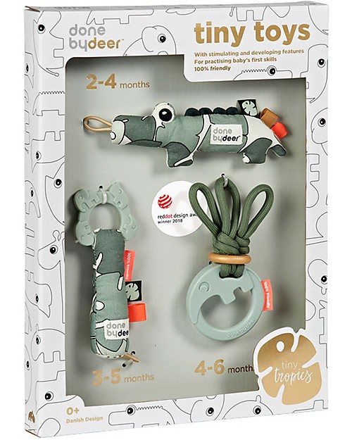 Done By Deer Tiny Activity Toys Gift Set, Tiny Tropics Newborn Toys_