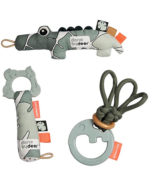 Done By Deer Tiny Activity Toys Gift Set, Tiny Tropics Newborn Toys_