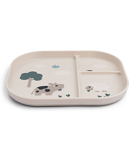 Done By Deer Tiny Farm Compartment Plate - Sabbia - 100% Food-Grade PP Bowls & Plates