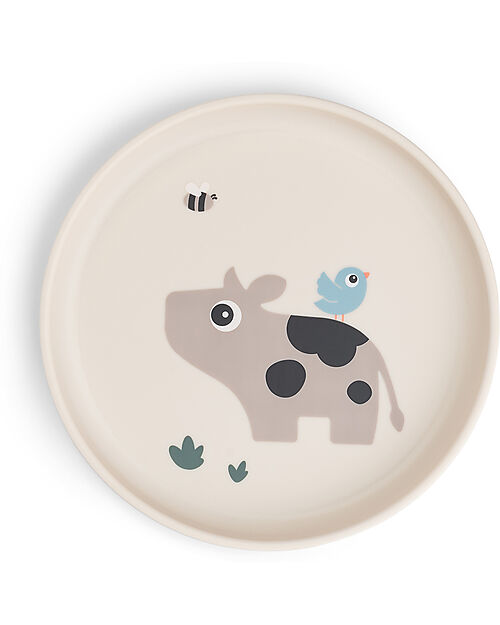 Done By Deer Tiny Farm Plate - Sand - AntiSlip Base Bowls & Plates