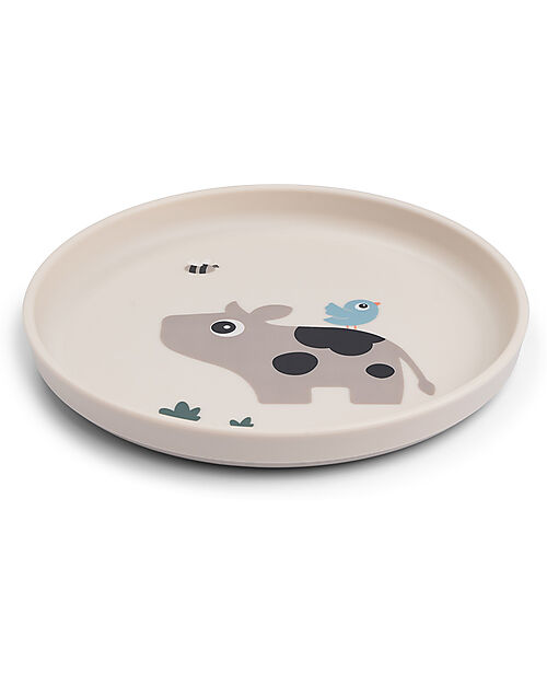 Done By Deer Tiny Farm Plate - Sand - AntiSlip Base Bowls & Plates