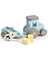 Done By Deer Tiny farm tractor - Dotti Blue - 18m+ Wooden Stacking Toys