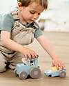 Done By Deer Tiny farm tractor - Dotti Blue - 18m+ Wooden Stacking Toys