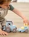 Done By Deer Tiny farm tractor - Dotti Blue - 18m+ Wooden Stacking Toys