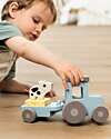 Done By Deer Tiny farm tractor - Dotti Blue - 18m+ Wooden Stacking Toys