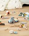 Done By Deer Tiny farm tractor - Dotti Blue - 18m+ Wooden Stacking Toys