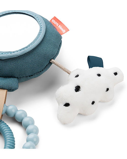 Done By Deer To Go Activity Mirror - Happy Clouds - Blue - 0+ Newborn Toys_