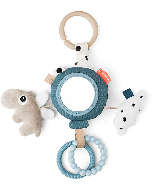 Done By Deer To Go Activity Mirror - Happy Clouds - Blue - 0+ Newborn Toys_