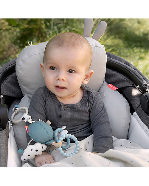 Done By Deer To Go Activity Mirror - Happy Clouds - Blue - 0+ Newborn Toys_