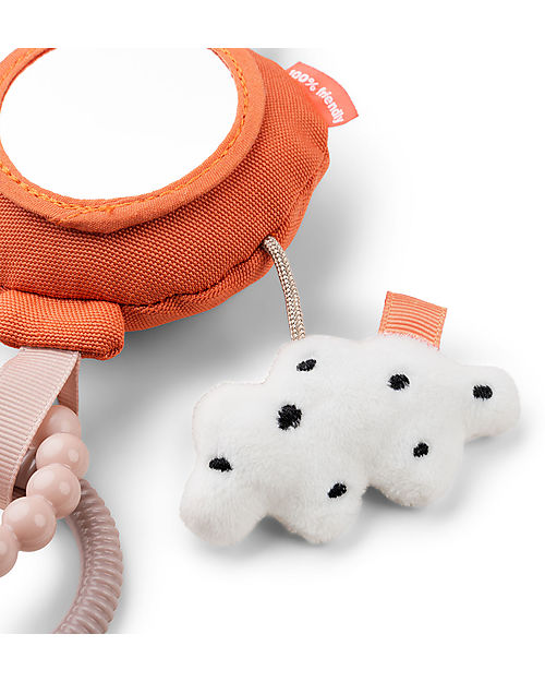 Done By Deer To Go Activity Mirror - Happy Clouds - Papaya - 0+ Newborn Toys_