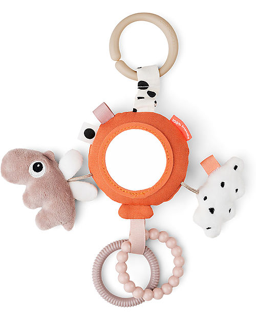 Done By Deer To Go Activity Mirror - Happy Clouds - Papaya - 0+ Newborn Toys_
