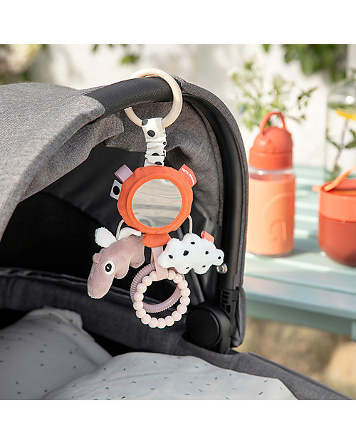 Done By Deer To Go Activity Mirror - Happy Clouds - Papaya - 0+ Newborn Toys_