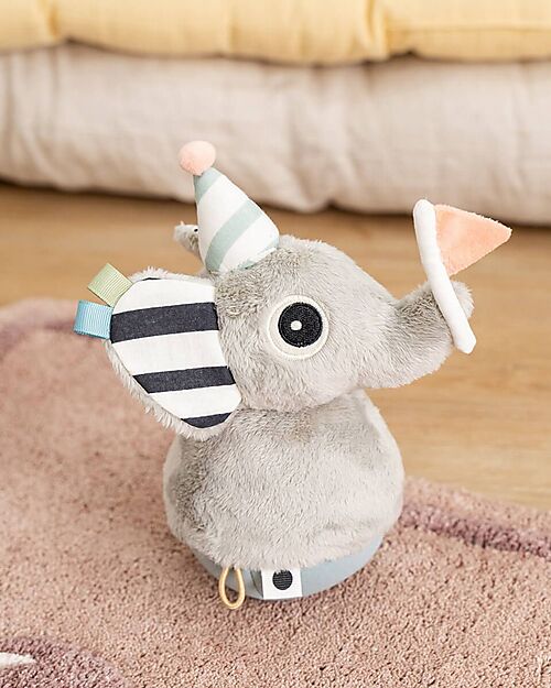 Done By Deer Tumbler Toy - Elphee - Grey - 9 x 21 cm - 3m+ Newborn Toys_