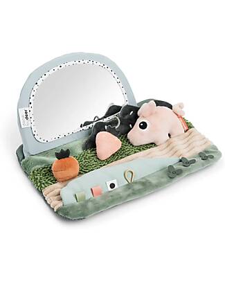 Done By Deer Tummy Time Sensory Mirror - Tiny Farm - Colour mix Sensory Games_