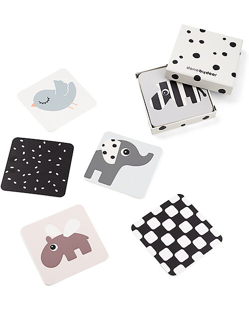 Done By Deer Visual Stimulation Contrast Card - Deer Friends - 0+ Newborn Toys_