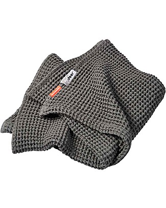 Done By Deer Waffle Blanket Grey - 150x120 cm - 100% cotton Muslin Swaddle