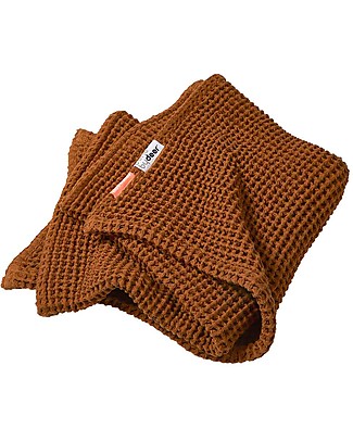 Done By Deer Waffle Blanket, Mustard - 100x80 cm - 100% cotton Muslin Swaddle