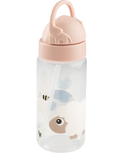 Done By Deer Water Bottle 350 ml - Tiny Farm - Powder - with Hidaway Straw! - 12m+ Non-Thermal Water Bottles