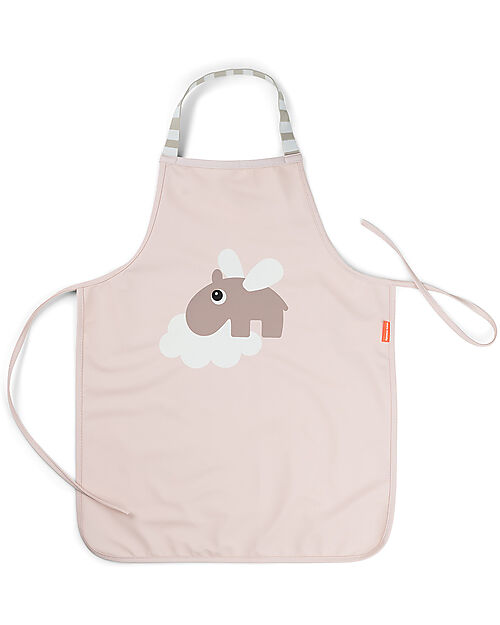 Done By Deer Waterproof Apron with Elastic Neck - Powder - Happy Clouds Pretend Play