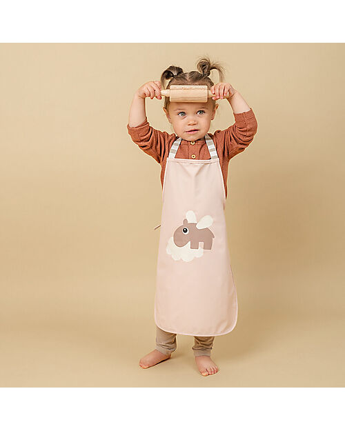 Done By Deer Waterproof Apron with Elastic Neck - Sand - Lalee Pretend Play
