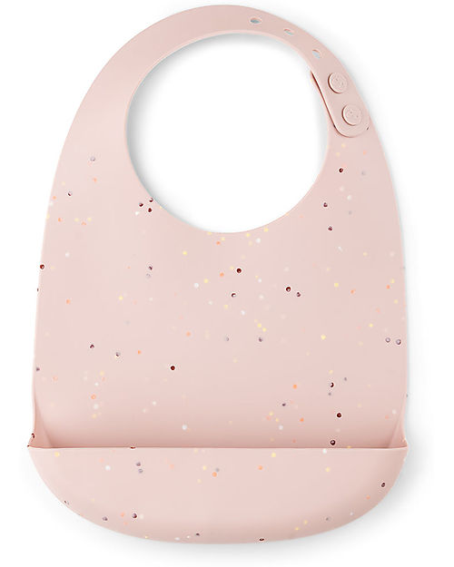 Done By Deer Waterproof Bib - Confetti - Powder - Food Grade Silicone - with Pocket Waterproof Bibs