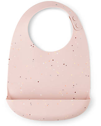 Done By Deer Waterproof Bib - Confetti - Powder - Food Grade Silicone - with Pocket Waterproof Bibs