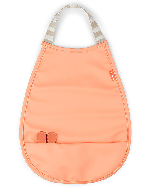 Done By Deer Waterproof Bib - Coral - with Pocket! Waterproof Bibs