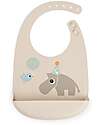 Done By Deer Waterproof Bib with Pocket - Celebration - Sand- 100% Food Grade Silicone - 3m+ Waterproof Bibs