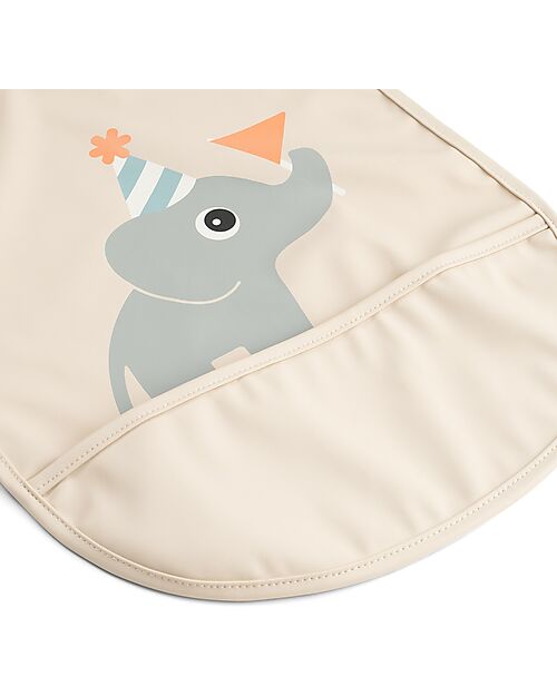 Done By Deer Waterproof Bib with Pocket - Celebration - Sand- OEKO-TEX Certified Waterproof Bibs