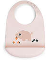 Done By Deer Waterproof Bib with Pocket - Tiny Farm - Powder - 100% Silicone Waterproof Bibs
