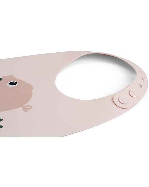 Done By Deer Waterproof Bib with Pocket - Tiny Farm - Powder - 100% Silicone Waterproof Bibs