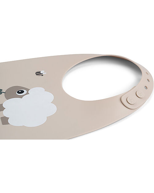 Done By Deer Waterproof Bib with Pocket - Tiny Farm - Sand - 100% Silicone Waterproof Bibs