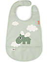 Done By Deer Waterproof Gag with Pocket - Happy Clouds - Green - OEKO-TEX Certified Waterproof Bibs