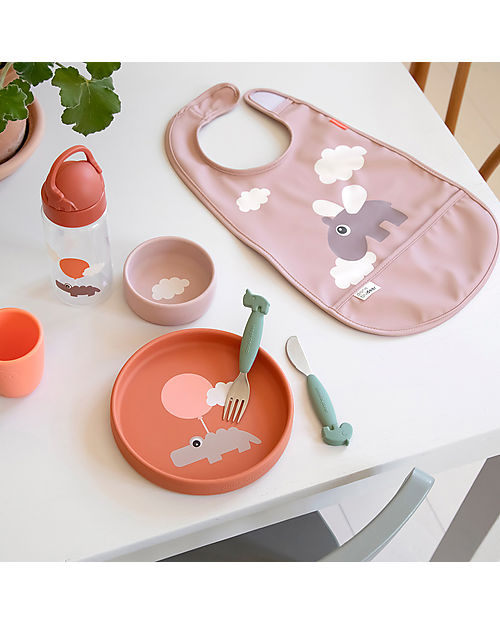 Done By Deer Waterproof Gag with Pocket - Happy Clouds - Powder - OEKO-TEX Certified Waterproof Bibs