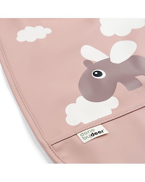 Done By Deer Waterproof Gag with Pocket - Happy Clouds - Powder - OEKO-TEX Certified Waterproof Bibs