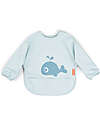Done By Deer Waterproof Long Sleeve Bib with Pocket - Wally - Blue - Oeko-Tex Certified Burpy Bibs