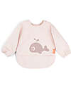 Done By Deer Waterproof Long Sleeve Bib with Pocket - Wally - Powder Pink - Oeko-Tex Certified Burpy Bibs